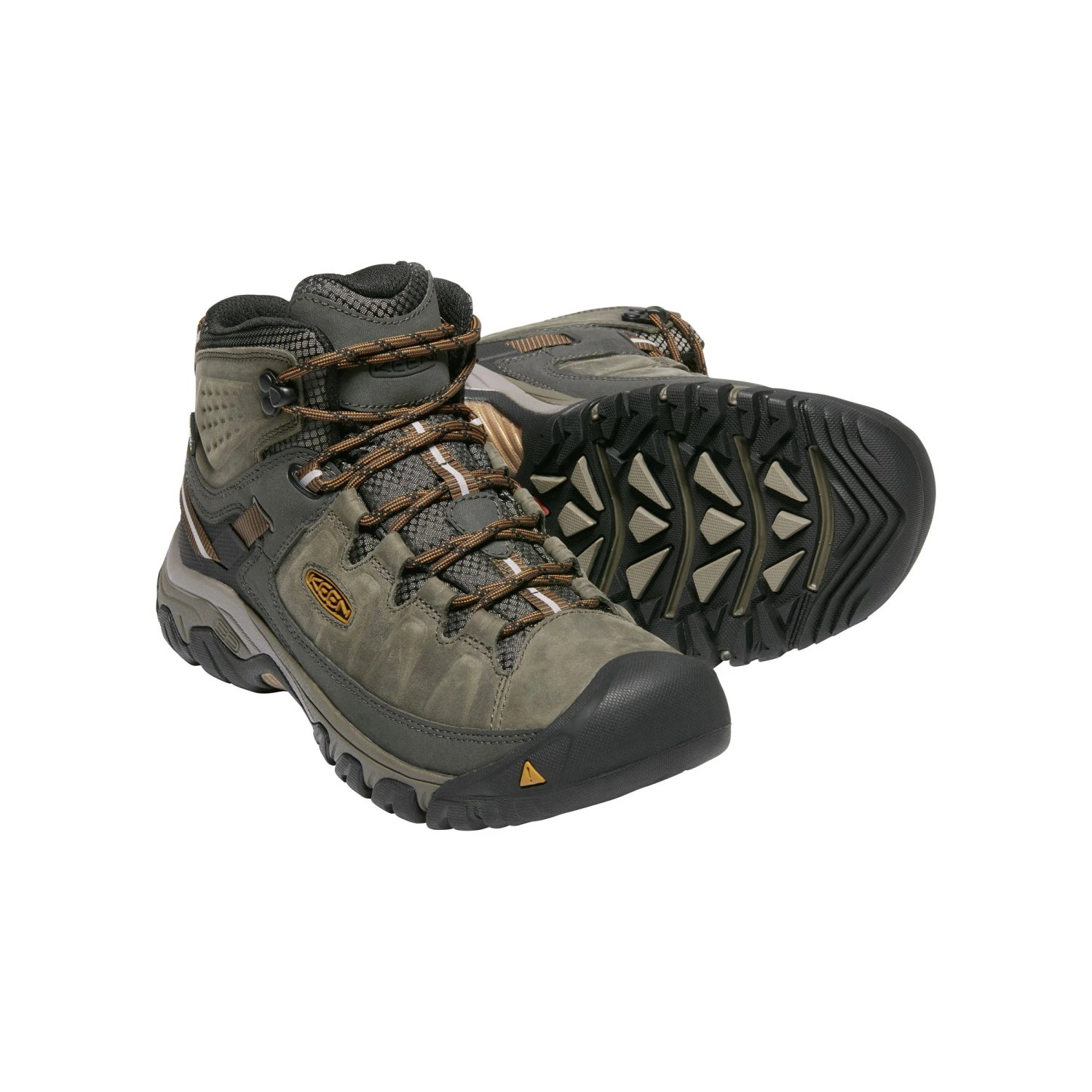 Keen Men's Targhee III Leather Mid Waterproof Hiking Boots - Black Olive/Golden Brown - Regular (D) 5 Keen Men's Targhee III Leather Mid Waterproof Hiking Boots - Black Olive/Golden Brown - Regular (D) - Image 5