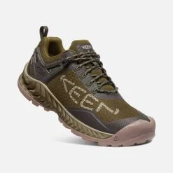 Keen Men's NXIS Evo WP Hiking Shoe - Dark Olive/Black Olive - Regular (D) -Outlet EasyRoam Footwear Store 1025909 3Q PDP 1