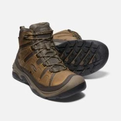 Keen Men's Circadia Mid WP Hiking Boot- Bison/Brindle- Wide (2E) -Outlet EasyRoam Footwear Store 1026841 PPS PDP