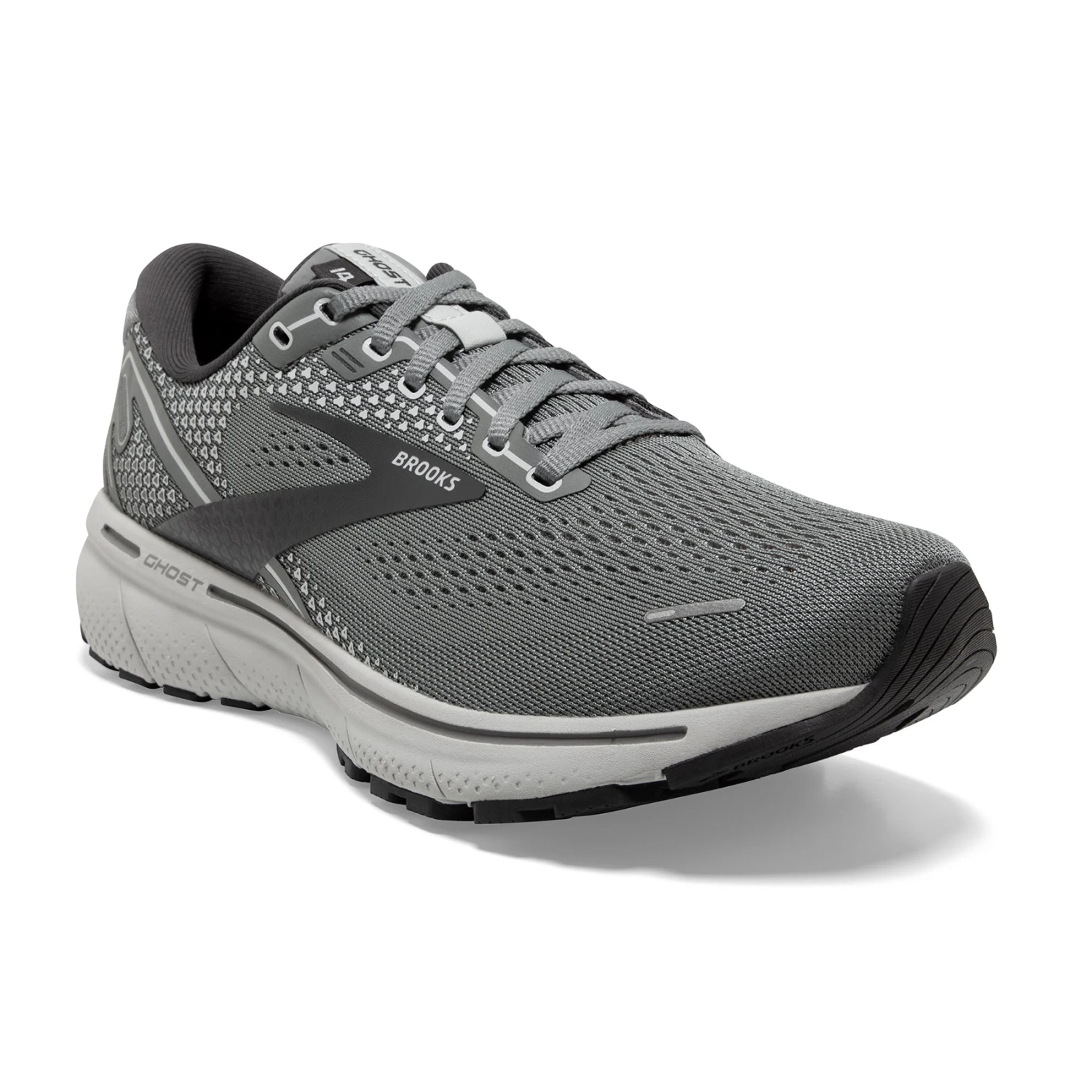 BROOKS Men's Ghost 14 Running Shoe - Grey/Alloy/Oyster — Regular (D) 3 BROOKS Men's Ghost 14 Running Shoe - Grey/Alloy/Oyster — Regular (D) - Image 3