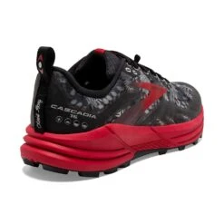 BROOKS Men's Cascadia 16 Trail Running Shoe - Black/Grey/Red - Regular (D) -Outlet EasyRoam Footwear Store 110376 008 H Cascadia 16