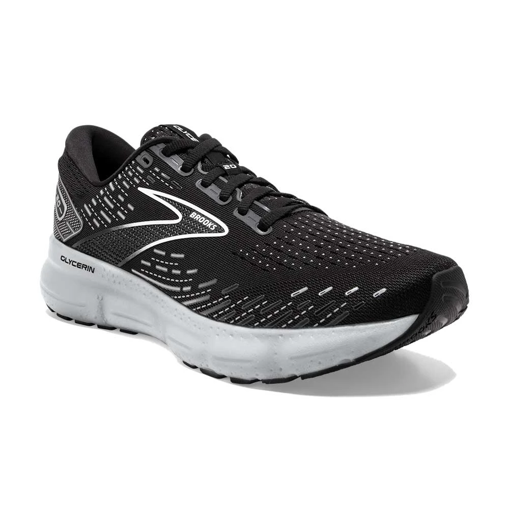 BROOKS Men's Glycerin 20 Running Shoe - Black/White/Alloy - Regular (D) 2 BROOKS Men's Glycerin 20 Running Shoe - Black/White/Alloy - Regular (D) - Image 2