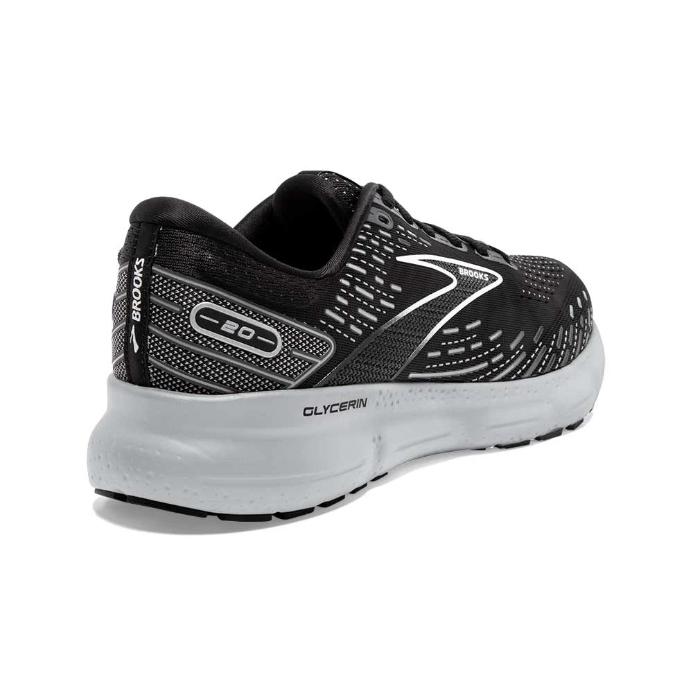 BROOKS Men's Glycerin 20 Running Shoe - Black/White/Alloy - Regular (D) 3 BROOKS Men's Glycerin 20 Running Shoe - Black/White/Alloy - Regular (D) - Image 3