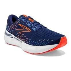 BROOKS Men's Glycerin GTS 20 Running Shoe - Blue Depths/Palace Blue/Orange - Wide (2E) 8 BROOKS Men's Glycerin GTS 20 Running Shoe - Blue Depths/Palace Blue/Orange - Wide (2E) -Outlet EasyRoam Footwear Store 110383 444 A Glycerin GTS 20