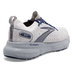 BROOKS Men's Glycerin StealthFit 20 Running Shoe - Oyster/Alloy/Blue Depths - Regular (D) -Outlet EasyRoam Footwear Store 110384 081 H Glycerin StealthFit 20