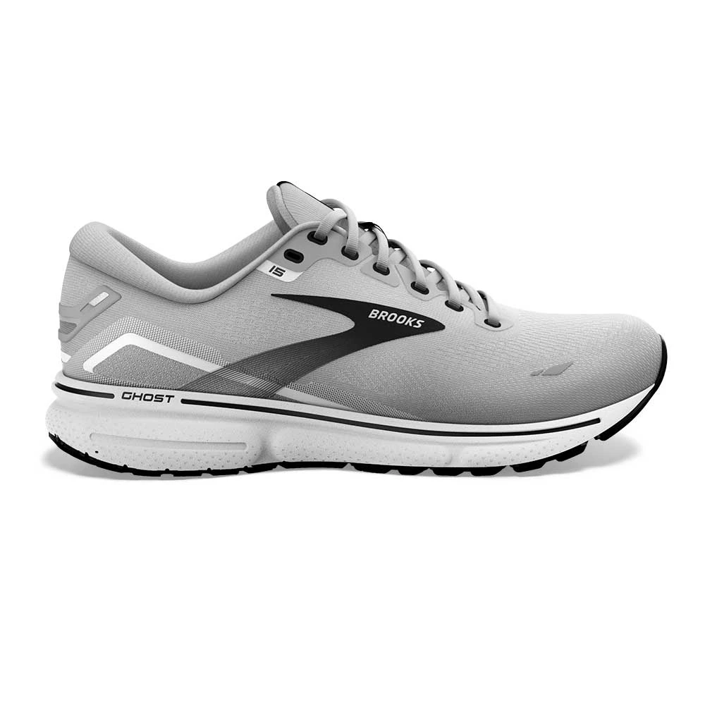 BROOKS Men's Ghost 15 Running Shoe- Alloy/Oyster/Black- Wide (2E) 1 BROOKS Men's Ghost 15 Running Shoe- Alloy/Oyster/Black- Wide (2E)