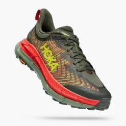 Hoka Men's Mafate Speed 4 Trail Shoe - Thyme/Fiesta- Regular (D) -Outlet EasyRoam Footwear Store 1129930 TFST 1