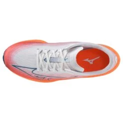 Mizuno Men's Wave Rebellion Flash Running Shoe- White/Silver - Regular (D) -Outlet EasyRoam Footwear Store 411392 0073 04