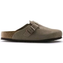 Birkenstock Boston Soft Footbed Taupe Suede- Regular/Wide -Outlet EasyRoam Footwear Store 560771 side bost tau
