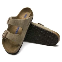 Birkenstock Arizona Soft Footbed Taupe Suede Leather Sandal - Taupe- Regular/Wide -Outlet EasyRoam Footwear Store 951303 sole