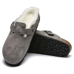 Birkenstock Boston Shearling - Stone - Regular/Wide -Outlet EasyRoam Footwear Store BostonShearling Stone 2