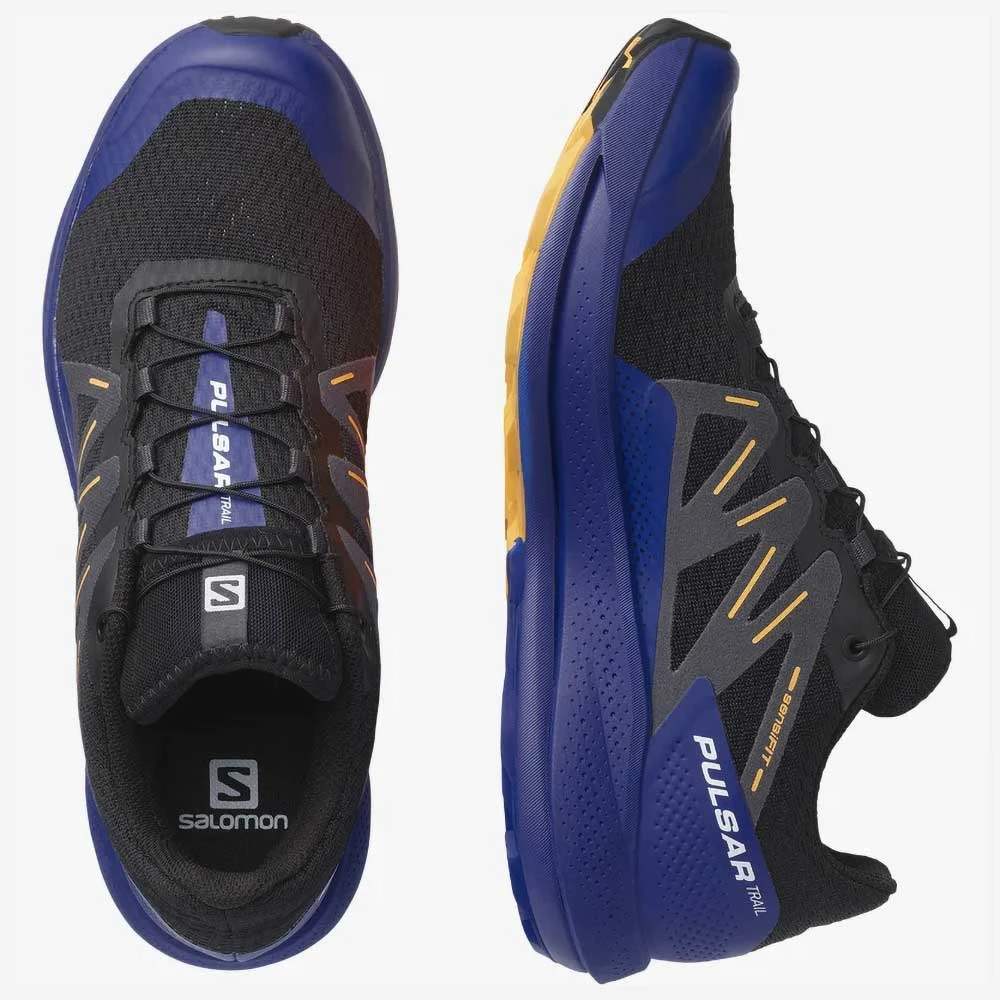 Salomon Men's Pulsar Trail Shoe - Black/Clematis Blue/Blazing Orange- Regular (D) 5 Salomon Men's Pulsar Trail Shoe - Black/Clematis Blue/Blazing Orange- Regular (D) - Image 5