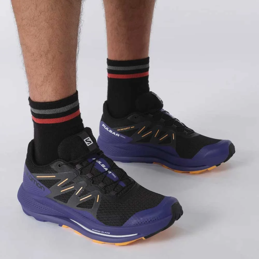 Salomon Men's Pulsar Trail Shoe - Black/Clematis Blue/Blazing Orange- Regular (D) 3 Salomon Men's Pulsar Trail Shoe - Black/Clematis Blue/Blazing Orange- Regular (D) - Image 3