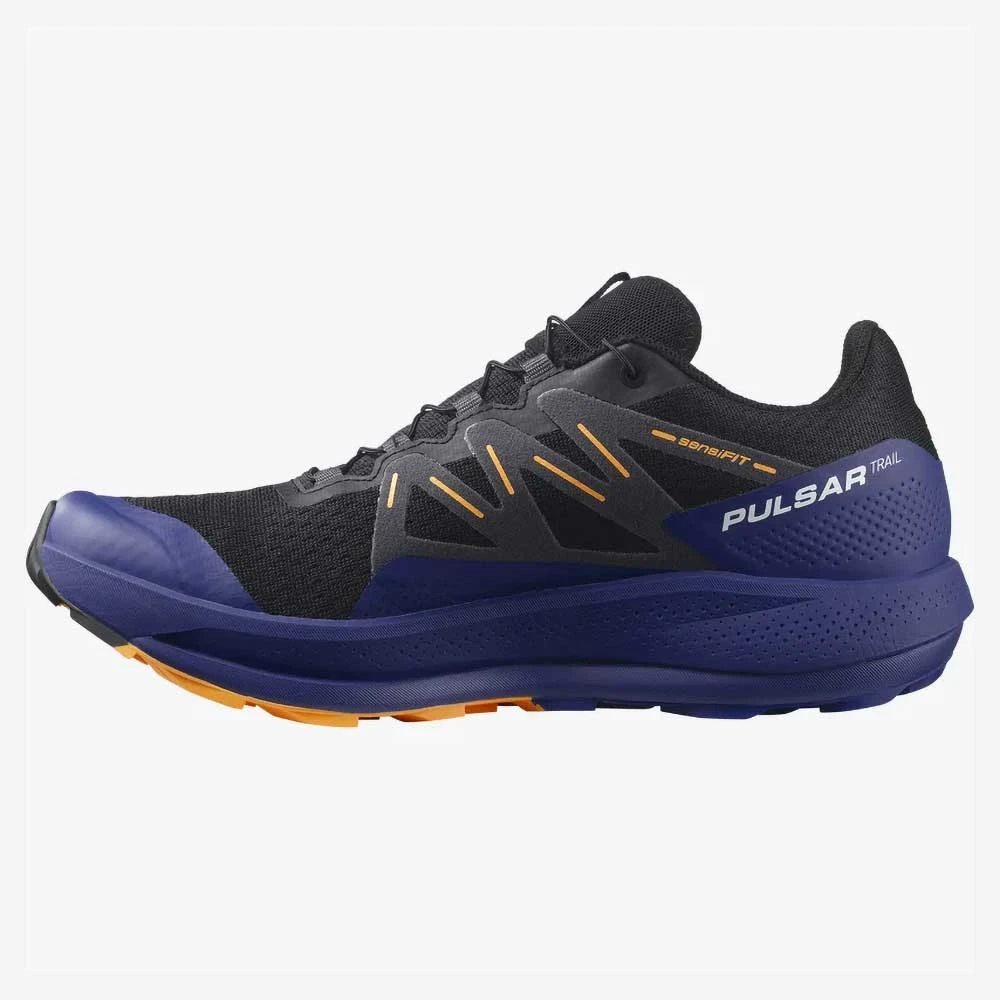 Salomon Men's Pulsar Trail Shoe - Black/Clematis Blue/Blazing Orange- Regular (D) 4 Salomon Men's Pulsar Trail Shoe - Black/Clematis Blue/Blazing Orange- Regular (D) - Image 4