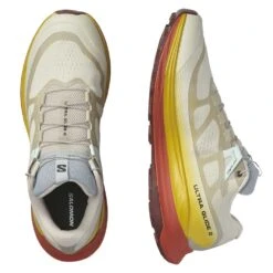 Salomon Men's Ultra Glide 2 Trail Running Shoe - Rainy Day/Freesia/Hot Sauce - Regular (D) -Outlet EasyRoam Footwear Store L47212200 10 GHO ULTRA GLIDE 2Rainy Day Freesia Hot Sauce
