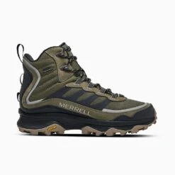 Outlet EasyRoam Footwear Store 24 Merrell Men's Moab Speed Thermo Mid Waterproof Hiking Boot - Olive - Regular (D)