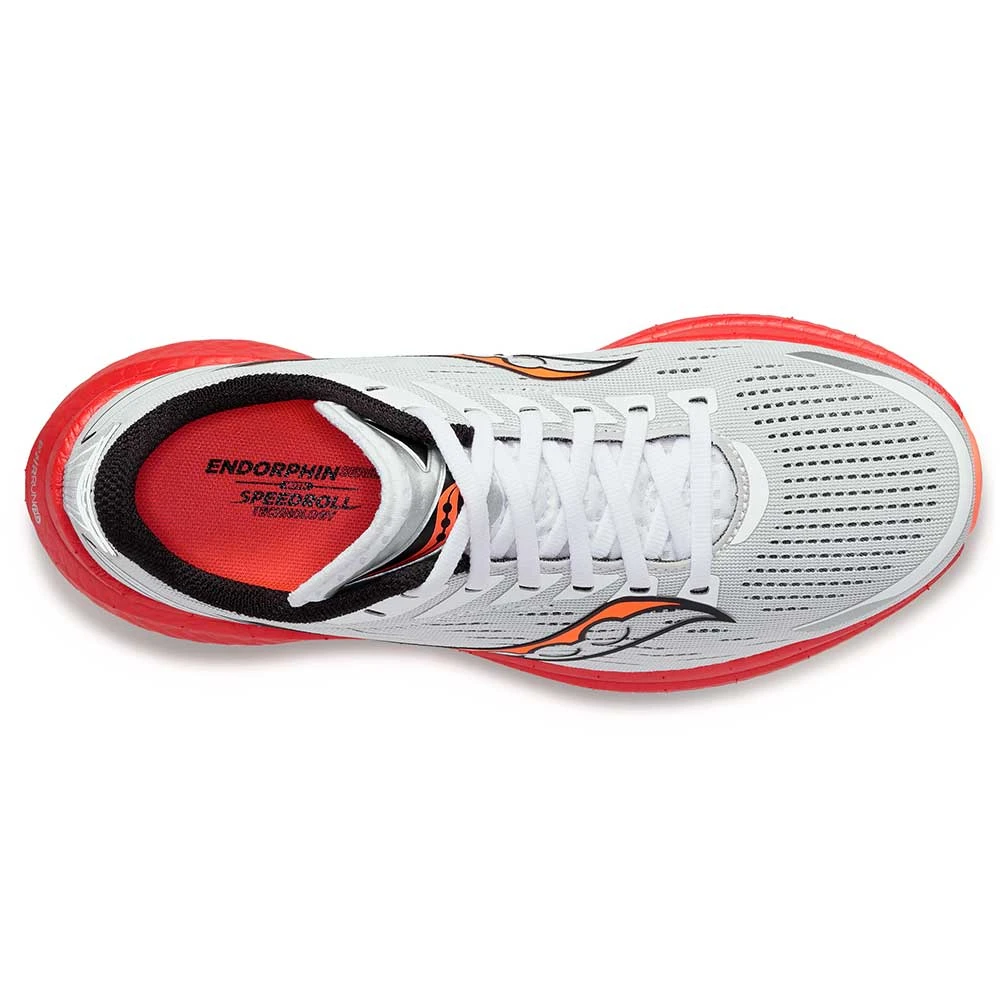 Saucony Men's Endorphin Speed 3 Running Shoe- White/Black/Vizi- Regular (D) 4 Saucony Men's Endorphin Speed 3 Running Shoe- White/Black/Vizi- Regular (D) - Image 4